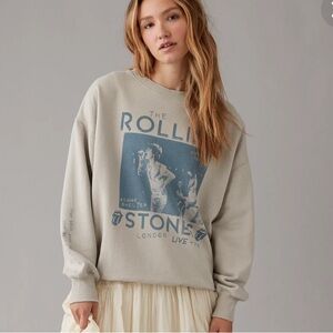 AE Oversized XS Rolling Stones Graphic Sweatshirt